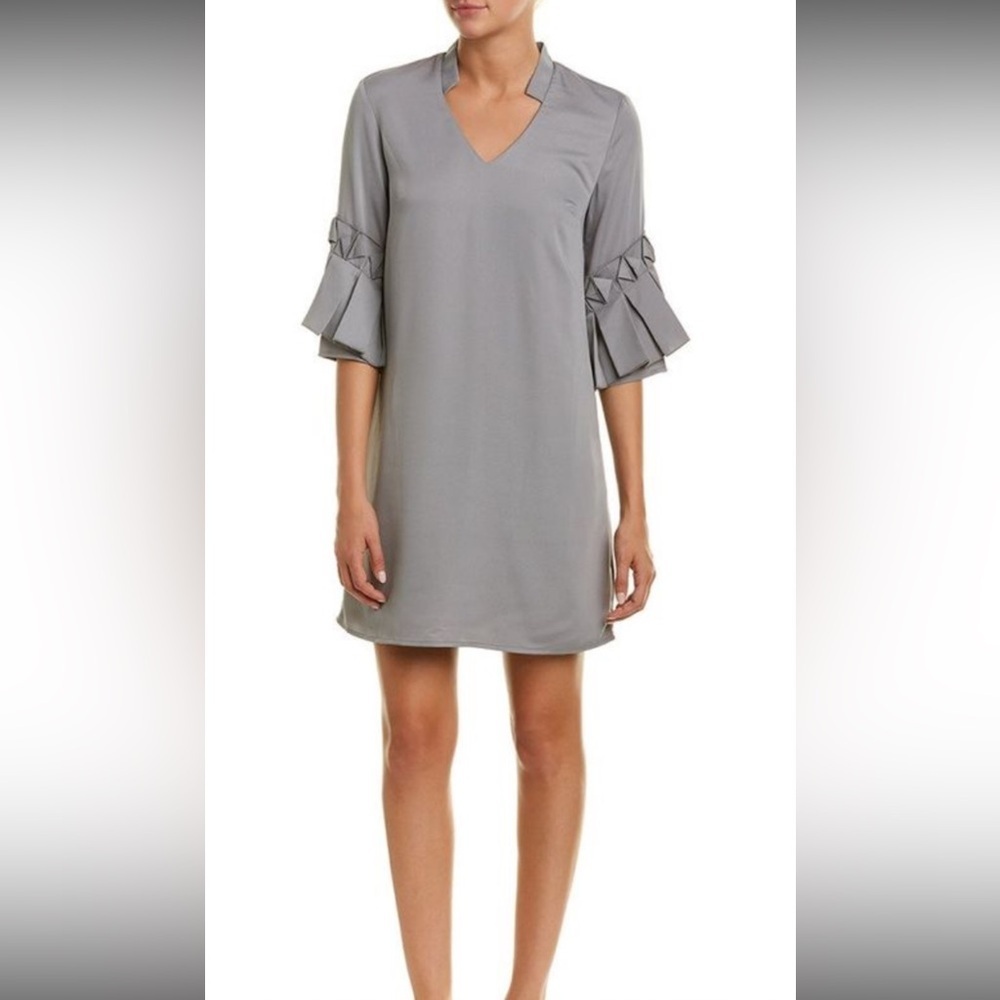 Alton Gray Shift Dress Elegant Gray Bell Sleeve Dress Size 4 NWOT